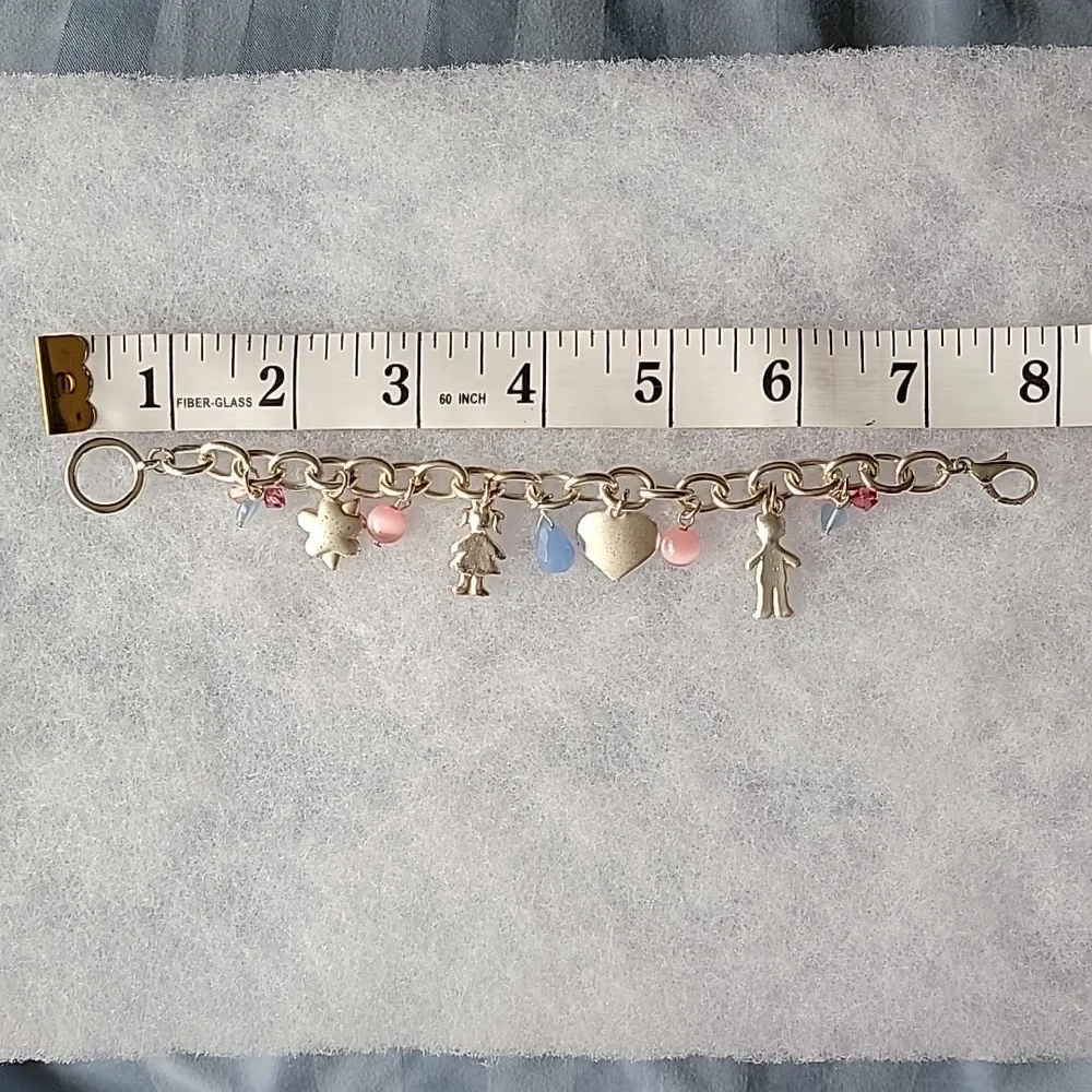 2/$8 Vintage Silver Tone Chain Link Nana Grandson Granddaughter Charm Bracelet - Picture 5 of 5